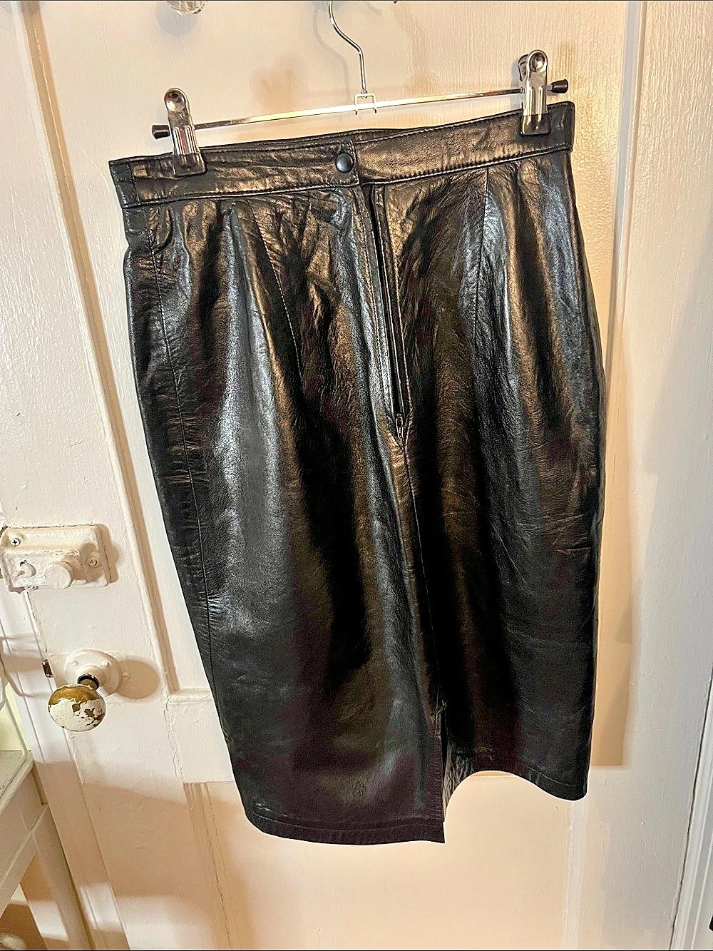 Maxim vintage genuine Leather pencil Skirt Size Small
